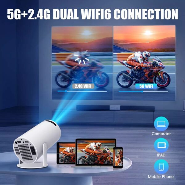 4K Mini Projector 10000 Lumen LED 1080P WiFi Bluetooth UHD Portable Home Theater - Image 8