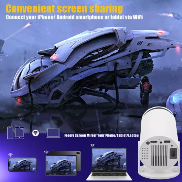 4K Mini Projector 10000 Lumen LED 1080P WiFi Bluetooth UHD Portable Home Theater - Image 5