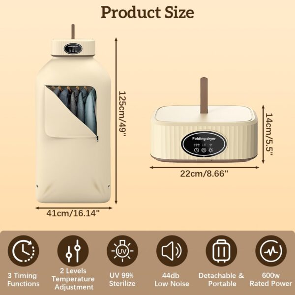 Portable Electric Cloth Dryer Machine for Quick Drying - Image 2