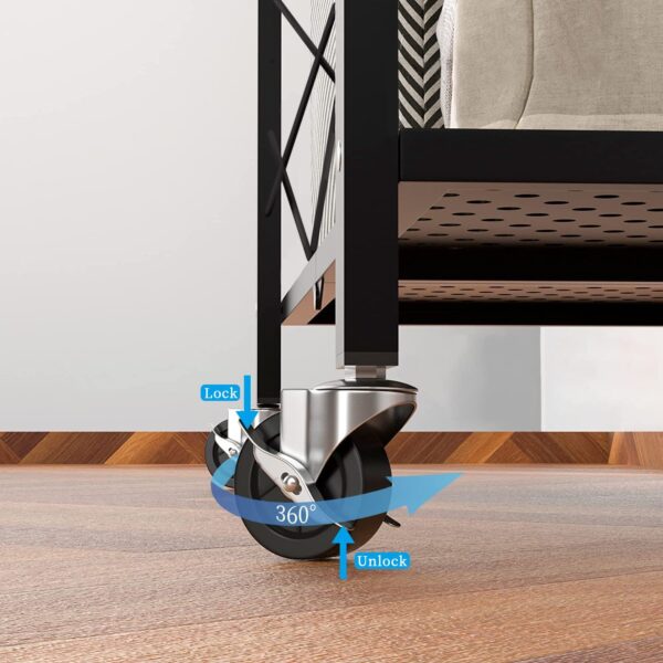 4 Tier Foldable Kitchen Storage Shelf Trolley - Image 6