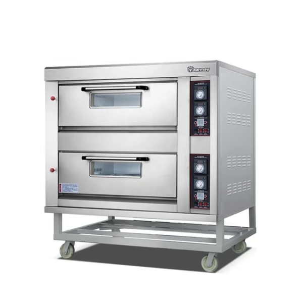 Yearmay Commercial Gas Oven Double Deck 4 Trays Professional Baking Oven