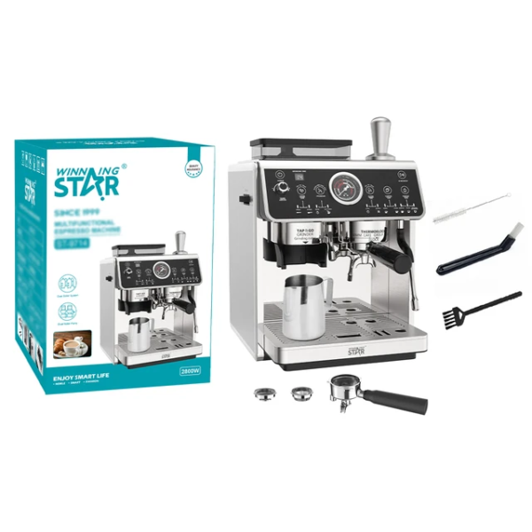 Winningstar Commercial Coffee Machine [Espresso Machine] 20 Bar Pump Pressure w Coffee Grinder - Image 3
