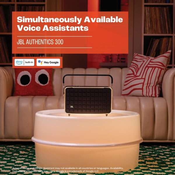 JBL Authentic 300 - Retro Style Wireless Bluetooth/WiFi Home Speaker, Built in Battery (4800mAh) - Image 3