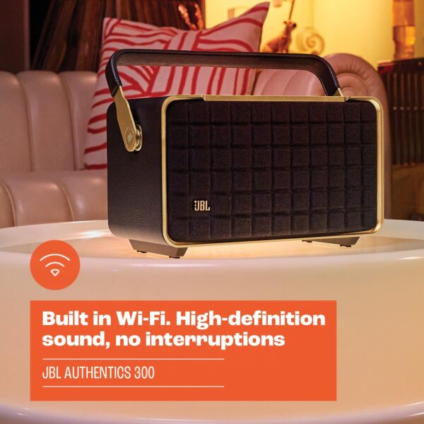 JBL Authentic 300 - Retro Style Wireless Bluetooth/WiFi Home Speaker, Built in Battery (4800mAh) - Image 4