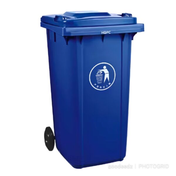 240L Dust Bin/Waste Bin 2 Wheels w Stepper - Blue