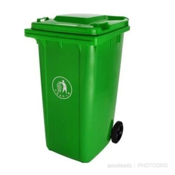 240L Dust Bin/Waste Bin 2 Wheels w Stepper - Green