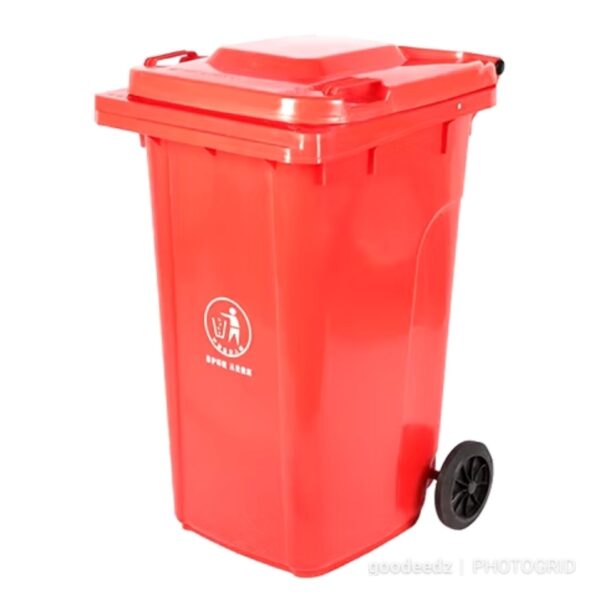 240L Dust Bin/Waste Bin 2 Wheels - Red