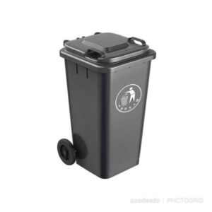 Outdoor 100L Plastic Waste Bin with 2 Wheels - Black