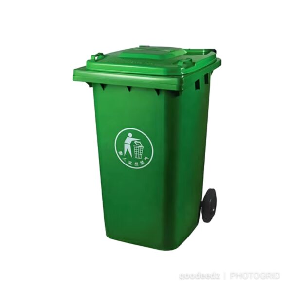 120L Dust Bin/Waste Bin 2 Wheels - Green