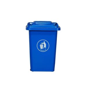 Outdoor 100L Plastic Waste Bin with 2 Wheels - Blue