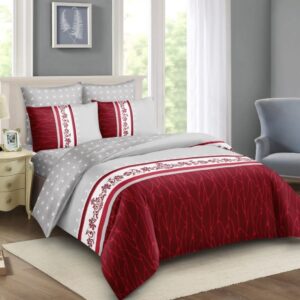Duvet Cover Set 5by6 10pcs with 2 Pillowcases, 2 Cushions, 2 Curtains, 1 Neckroll,1 Fitted Bedsheet,  1 Flat Bedsheet, 1 Pair of Sandles, 1 Duvet with zip