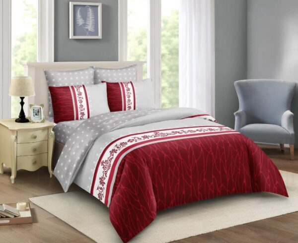 Duvet Cover Set 5by6 10pcs with 2 Pillowcases, 2 Cushions, 2 Curtains, 1 Neckroll,1 Fitted Bedsheet,  1 Flat Bedsheet, 1 Pair of Sandles, 1 Duvet with zip