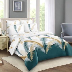 Duvet Cover Set 5by6 10pcs with 2 Pillowcases, 2 Cushions, 2 Curtains, 1 Neckroll,1 Fitted Bedsheet,  1 Flat Bedsheet, 1 Pair of Sandles, 1 Duvet with zip