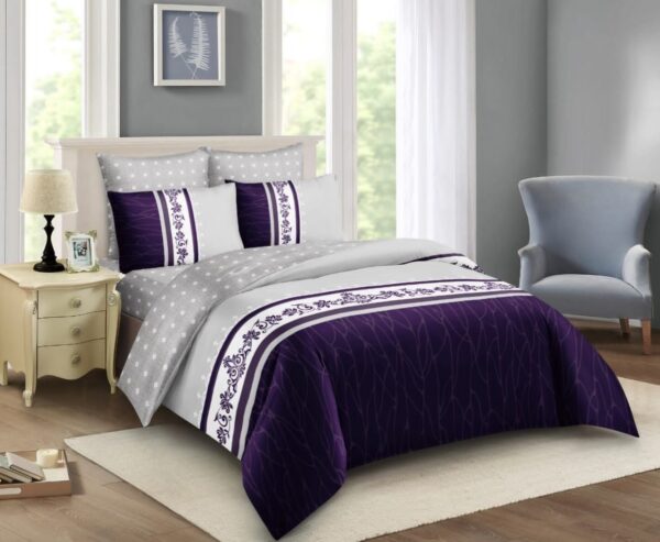 Duvet Cover Set 5by6 10pcs with 2 Pillowcases, 2 Cushions, 2 Curtains, 1 Neckroll,1 Fitted Bedsheet,  1 Flat Bedsheet, 1 Pair of Sandles, 1 Duvet with zip