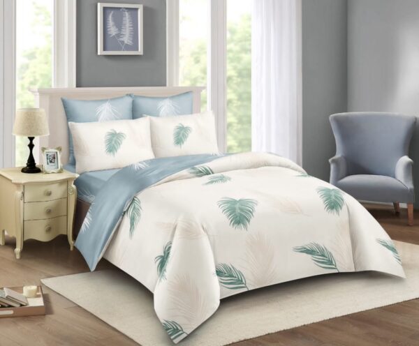 Duvet Cover Set 5by6 10pcs with 2 Pillowcases, 2 Cushions, 2 Curtains, 1 Neckroll,1 Fitted Bedsheet,  1 Flat Bedsheet, 1 Pair of Sandles, 1 Duvet with zip
