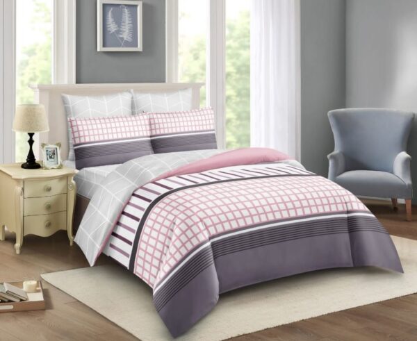 Duvet Cover Set 5by6 10pcs with 2 Pillowcases, 2 Cushions, 2 Curtains, 1 Neckroll,1 Fitted Bedsheet,  1 Flat Bedsheet, 1 Pair of Sandles, 1 Duvet with zip