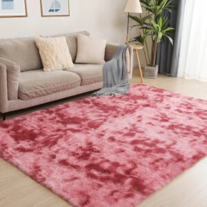 Large fluffy Center Carpet 200x250cm - Red