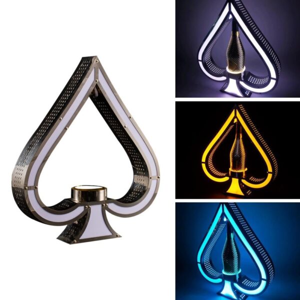 LED Rechargeable Ace Spade Champagne Presenter Growing Cocktail Wine For NightClub Party Bar Lounge - Image 3