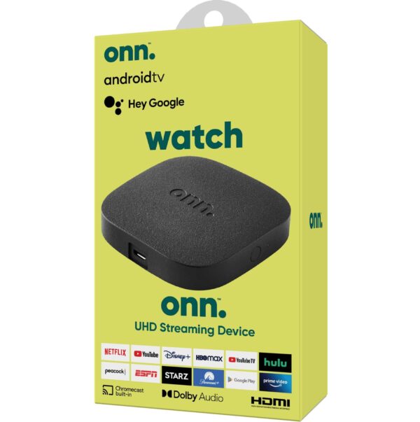 Onn Android TV 4K UHD Streaming Device Box with Remote Control - Image 2
