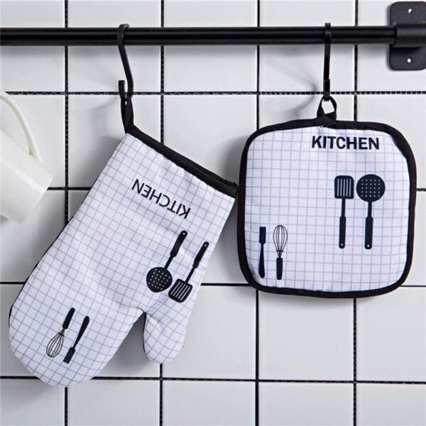 Heat Resistant Oven Mitt & Holder, Kitchen Microwave Glove - Image 2