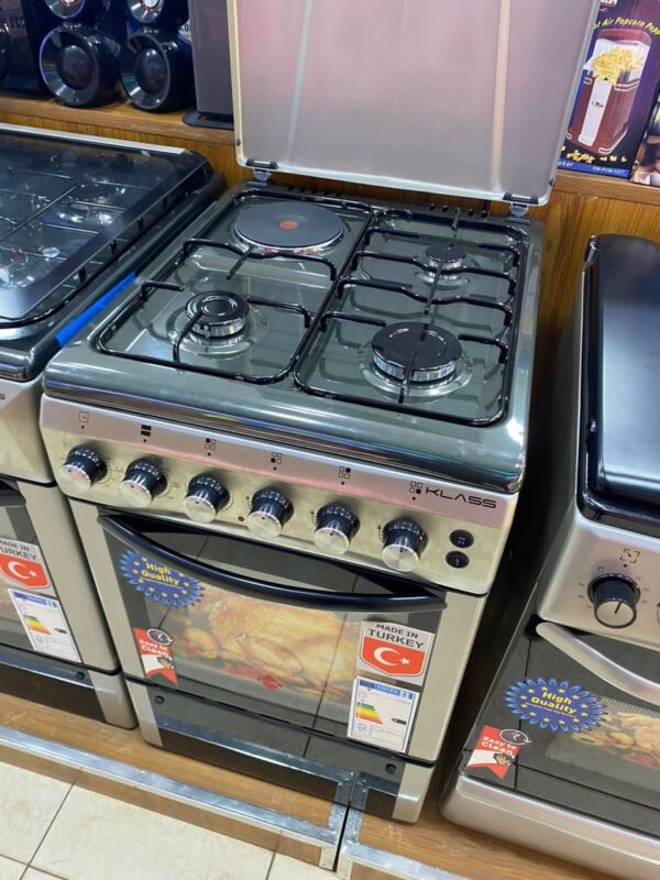 Klass 3 Gas + 1 Electric 50x60cm Gas Cooker with Electric Oven, Timer, Temperature