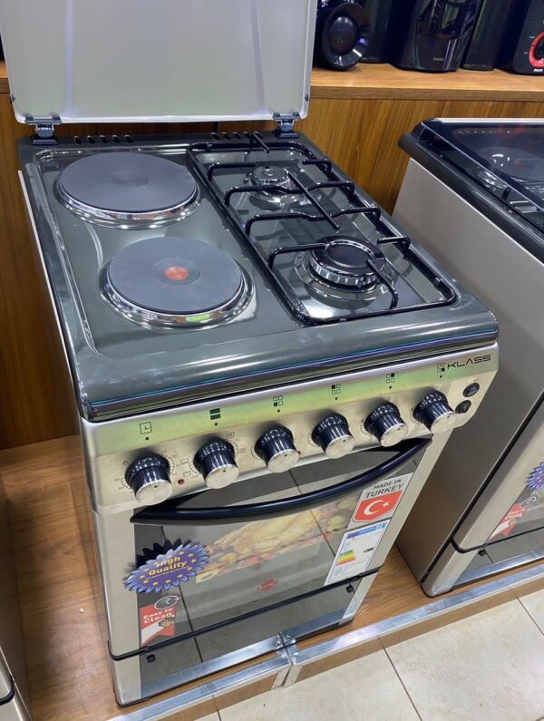 Klass 2 Gas + 2 Electric 50x60cm Gas Cooker with Electric Oven, Timer, Temperature - Image 2