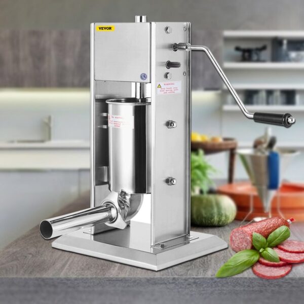 Commercial 3L Sausage Stuffer, Stainless Steel Sausage Maker – Silver