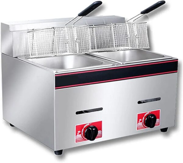 Commercial 12L Double Gas Deep Fryer - Dual Basket [ 6L+6L ]