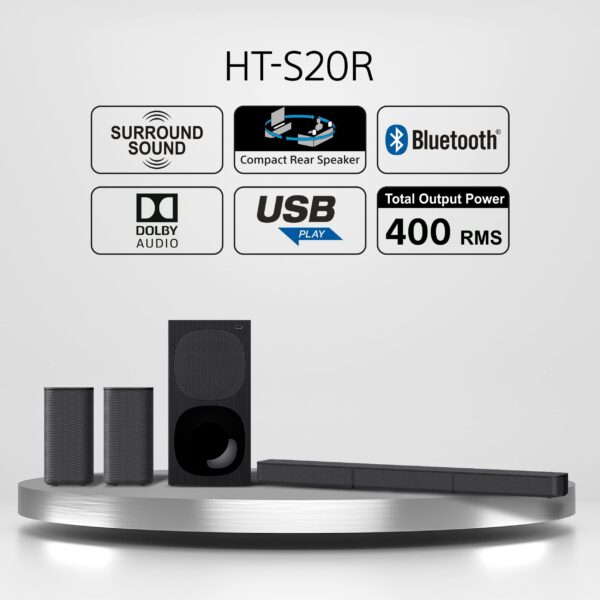 Sony HT-S20R 5.1ch Home Theater Soundbar System 400 watts - black - Image 6