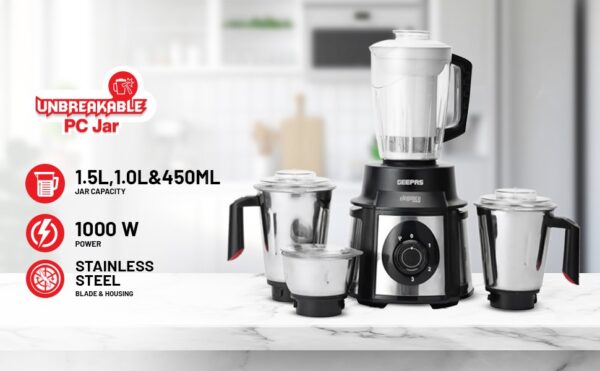 Geepas 5-in-1 Mixer Grinder Blender GSB5457N - Image 8