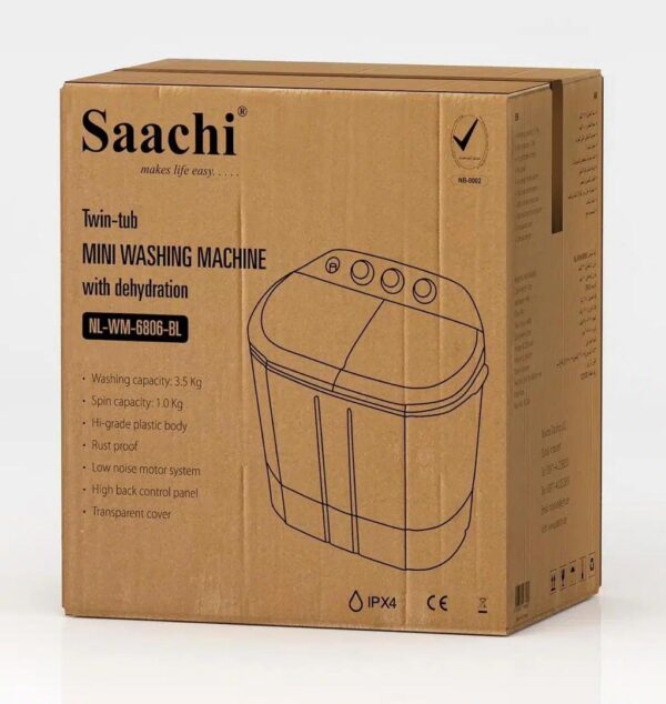 Saachi 3.5Kg Twin-Tub Washing Machine with Dehydration | NL-WM-6806 - Image 2