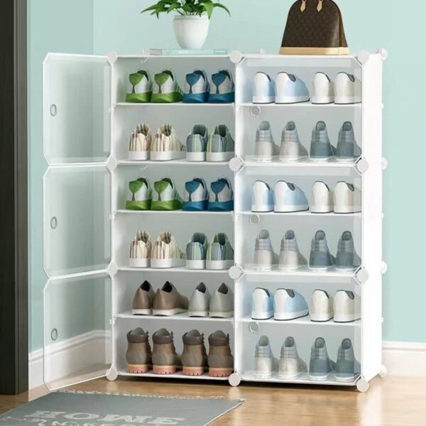 6 Door Plastic Shoe Rack 24 Pairs