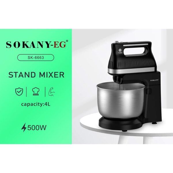 Sokany 4L Stand Mixer/Cake Mixer SK-6663 - Image 4