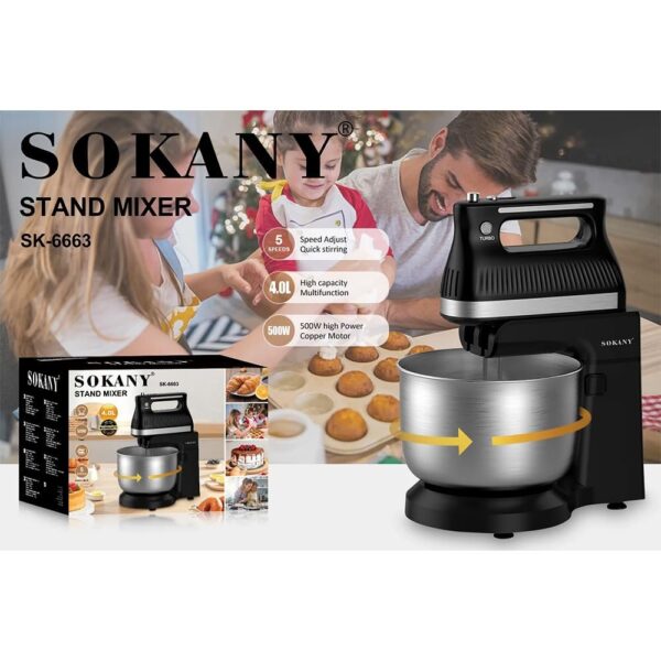 Sokany 4L Stand Mixer/Cake Mixer SK-6663 - Image 3