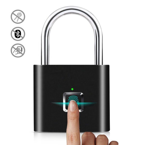 Anti theft Security Padlock with Intelligent Biometric Smart Waterproof Fingerprint Keyless - Image 3