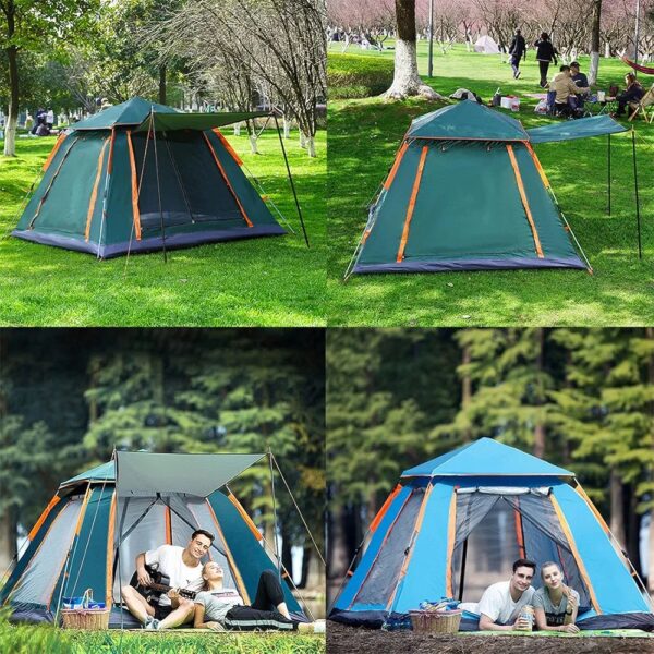 Camping Tent 6 People Green - Image 3
