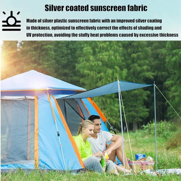 Camping Tent 6 People Blue with Shadow - Image 5