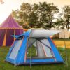 Camping Tent 6 People Blue with Shadow