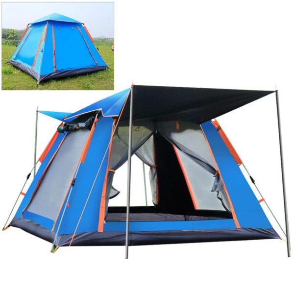 Camping Tent 6 People Blue with Shadow - Image 3