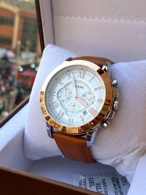 Fossil Men's Grant Chronograph Brown Leather Watch