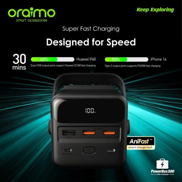Oraimo 50000mAh 22.5W Power Bank PowerBox 500 - Image 3