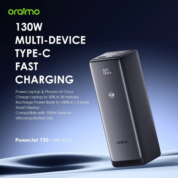 Oraimo PowerJet 130 27600mAh 130W Power Bank - Image 6