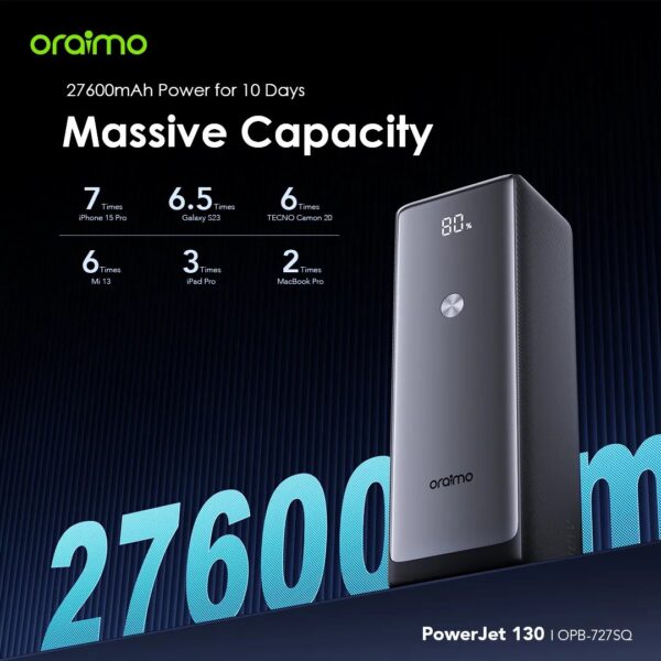 Oraimo PowerJet 130 27600mAh 130W Power Bank - Image 12