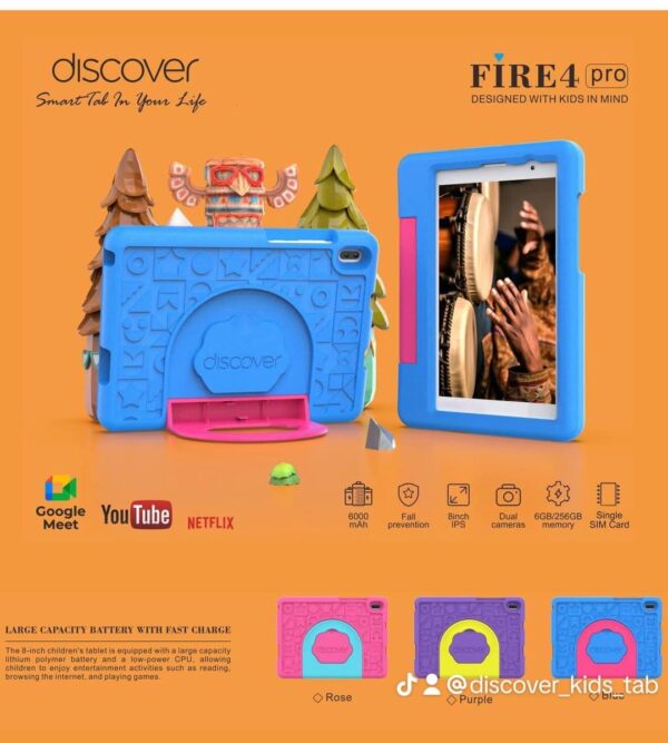 Discover Fire 4 Pro 8" Kids Learning Tablet 256GB ROM, 6GB RAM, 6000 mAh - Image 4