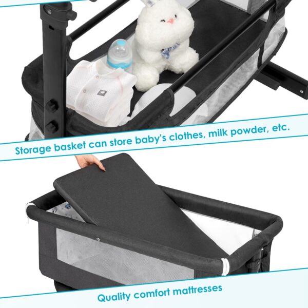 Baby Bassinet 3 in 1 Bed Side Baby Crib - Image 3