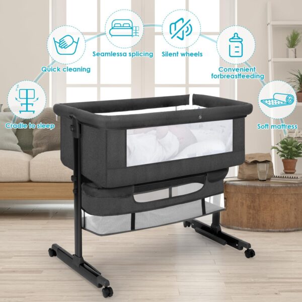 Baby Bassinet 3 in 1 Bed Side Baby Crib - Image 5