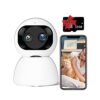 Intelligent Panoramic WiFi Dual Camera Ai HD IP Camera uses ICAM App with a Free 32GB SD Card