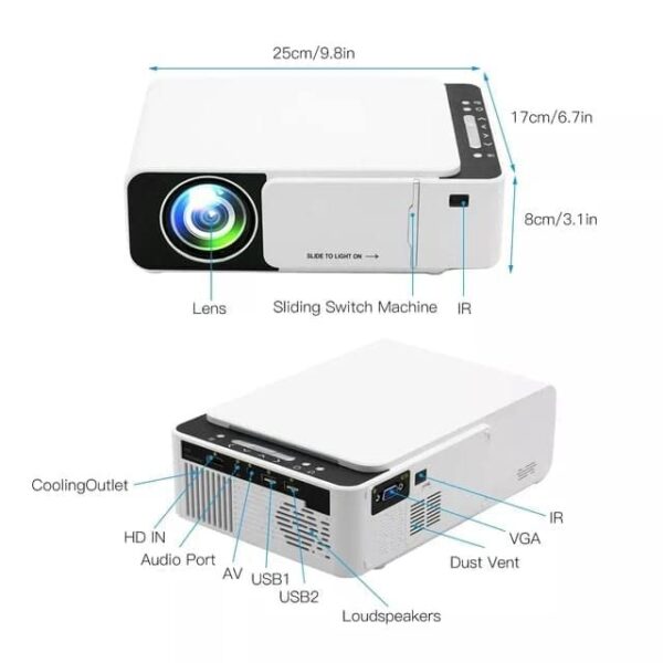Borrego T5 Portable WiFi Smart Ultra Projector - Image 4