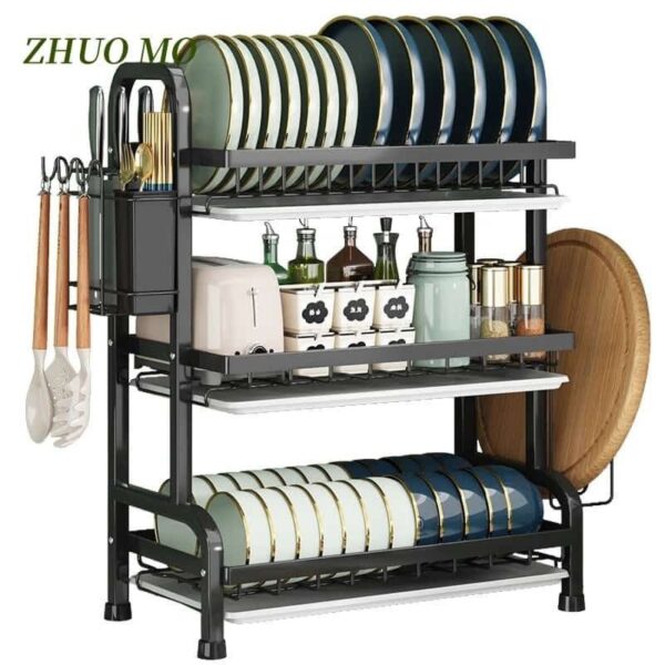 Kitchen Rack Dish Drainer Organiser 3 Tier