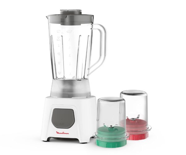 Moulinex Blendeo Blender With Grinder and Grater, 1.5L, 450W, White LM2B3126